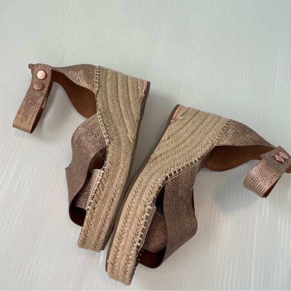 Franco Sarto Carma copper wedge espadrille platform sandals size 8 - Picture 5 of 11